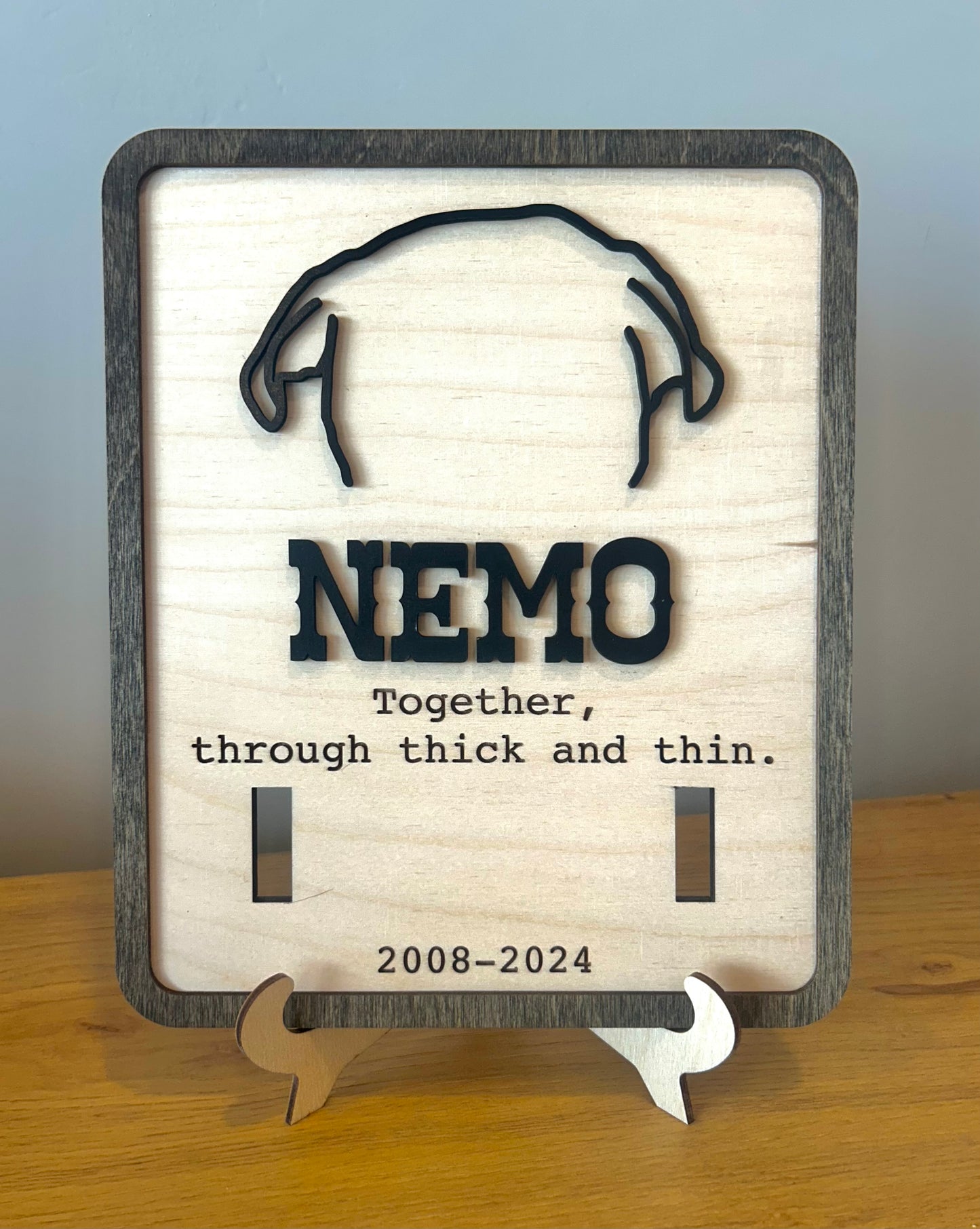 Pet Collar Memorial Sign with Easel