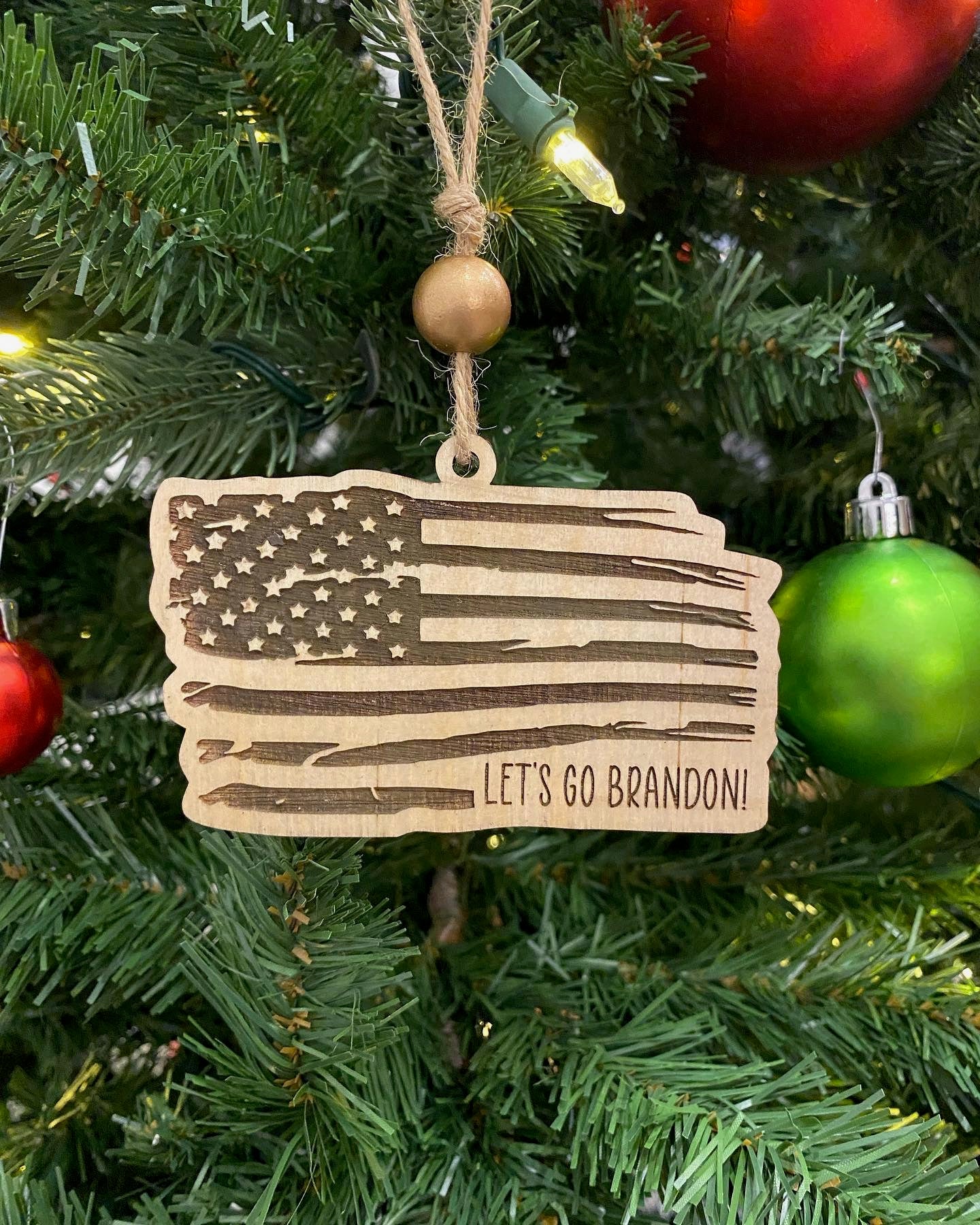 Let's Go Brandon Flag Ornament