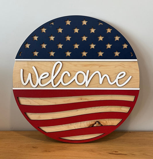 USA Flag Door Hanger